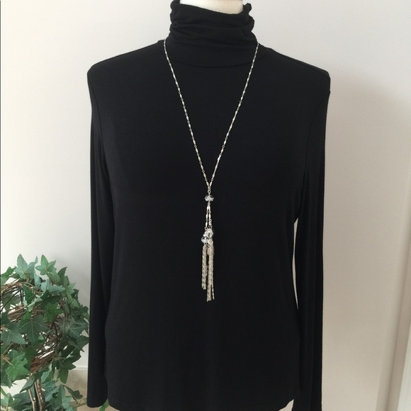 Chico's Tops - Chico’s Black Ruched TurtleNeck